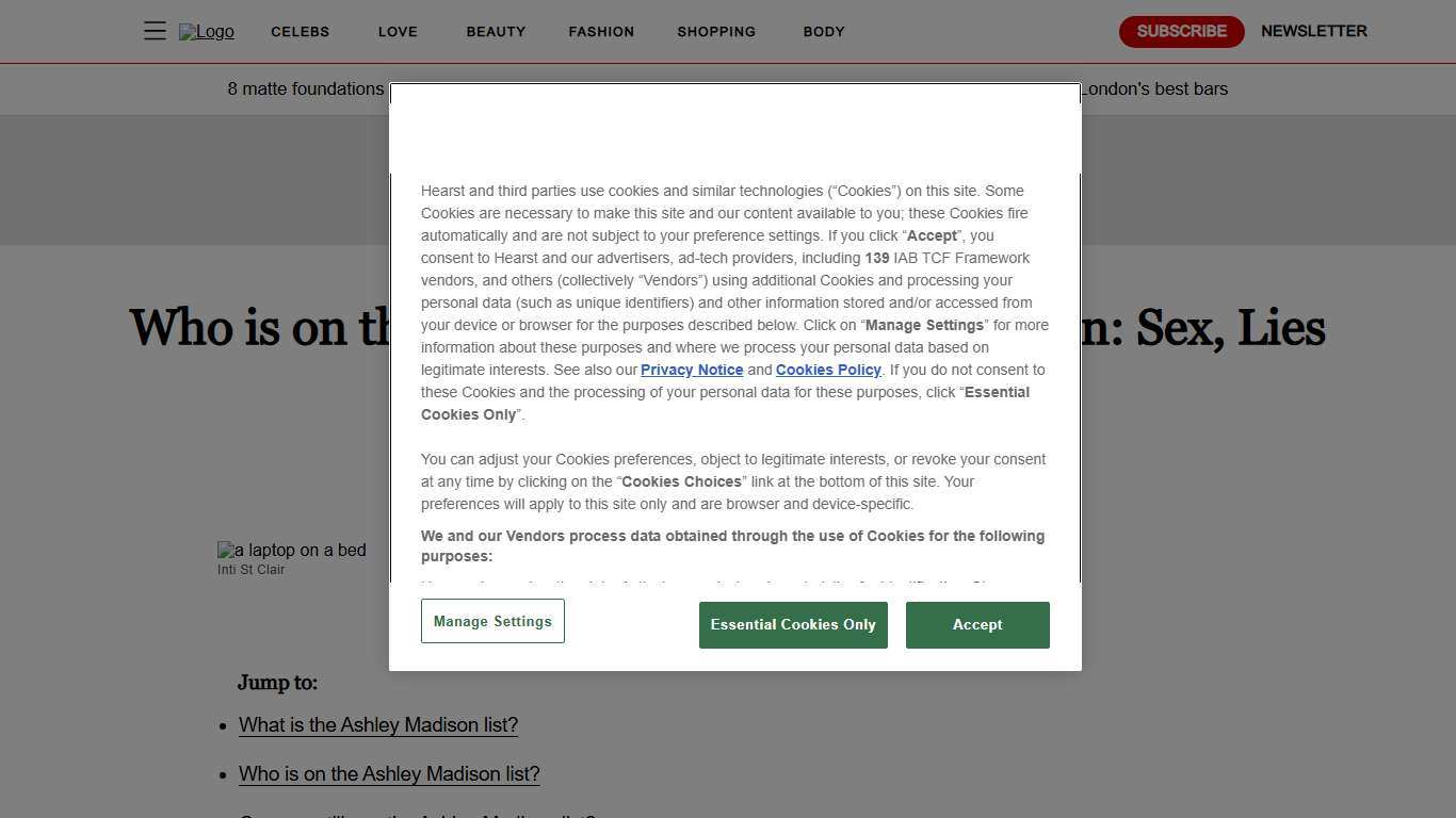 Who is on the list in Ashley Madison: Sex, Lies and Scandal?